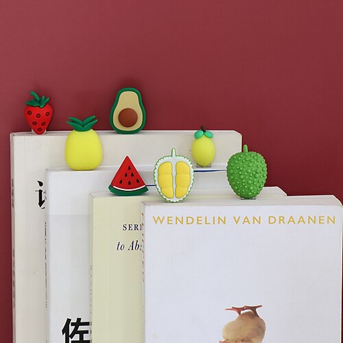 

5 pcs Silicone Bookmark Plant Creative 3D Stereo Pagination Mark Silicone Cute Funny Bookmark for Student Gifts 7.481.1 inch