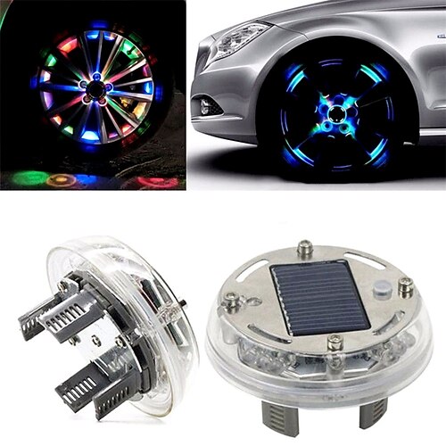 

1PC Solar Energy Auto Flash LED Car Wheel Hub Tire Tyre Valve Cap Light Lamp For Car Accessories Car Styling