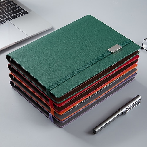 

Leather Notebook Lined A5 5.8×8.3 Inch Solid Color PU SoftCover Elastic Closure 200 Pages Notebook for School Office Student