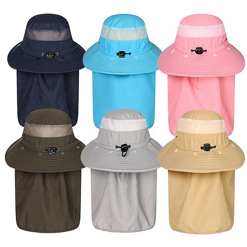 

Men's Women's Sun Hat Fishing Hat Hiking Hat Boonie hat Wide Brim with Face Cover Neck Flap Summer Outdoor UV Sun Protection Sunscreen UV Protection Breathable Hat ArmyGreen Blue Pink for Fishing