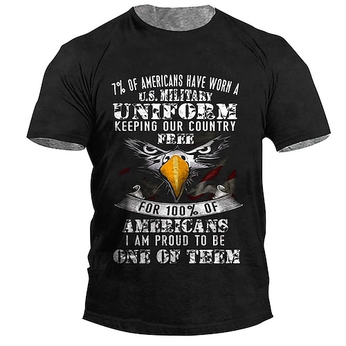 

Men's Unisex T shirt 3D Print Graphic Prints Eagle Letter Crew Neck Street Daily Print Short Sleeve Tops Casual Designer Big and Tall Papa T Shirts Green Black / Summer