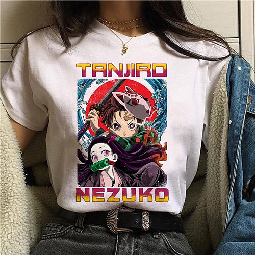 

Inspired by Demon Slayer: Kimetsu no Yaiba Kamado Nezuko Kamado Tanjirou T-shirt Cartoon 100% Polyester Anime Harajuku Graphic Kawaii T-shirt For Men's / Women's / Couple's