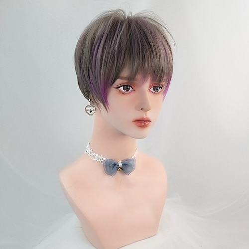 

Synthetic Wig Straight Pixie Cut Machine Made Wig Short A1 Synthetic Hair Women's Cosplay Party Fashion Blue Brown / Party / Evening / Daily