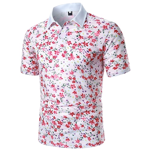 

Men's Golf Shirt Dress Shirt Casual Shirt T shirt Print Floral Holiday Classic Collar Casual Leisure Sports Color Block Button-Down Short Sleeve Tops Fashion Classic Light Summer Shirt