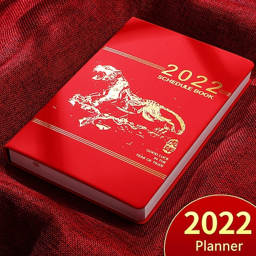 

2022 Daily Weekly Monthly Planner A5 5.8×8.3 Inch Classic PU Hardcover Agenda Planner 312 Pages for School Office Student