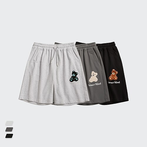 

Men's Casual / Sporty Chino Shorts Drawstring Elastic Waist Knee Length Pants Casual Daily Micro-elastic Bear Comfort Breathable Mid Waist Black Light Grey Dark Gray S M L XL