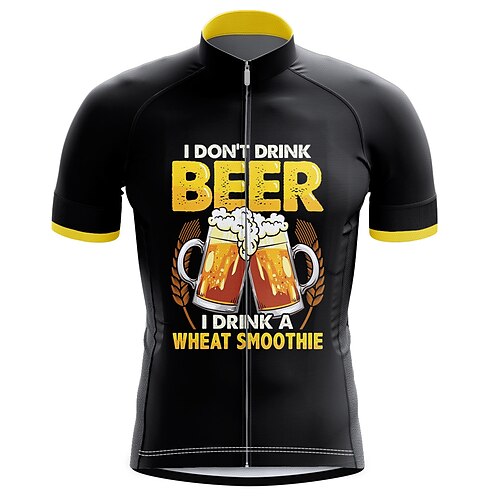 

21Grams Men's Cycling Jersey Short Sleeve Bike Top with 3 Rear Pockets Mountain Bike MTB Road Bike Cycling Breathable Quick Dry Moisture Wicking Reflective Strips Black Polyester Spandex Sports