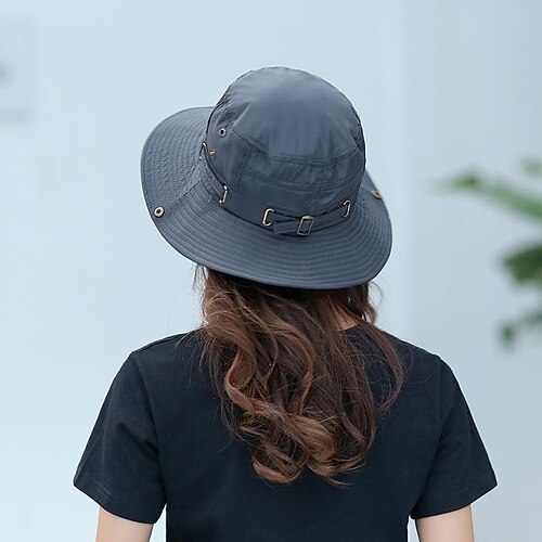 

Women's Sun Hat Fishing Hat Hiking Hat Boonie hat Wide Brim Summer Outdoor UV Sun Protection Sunscreen UV Protection Breathable Hat Navy Champagne Gold Back for Fishing Climbing Running / Quick Dry