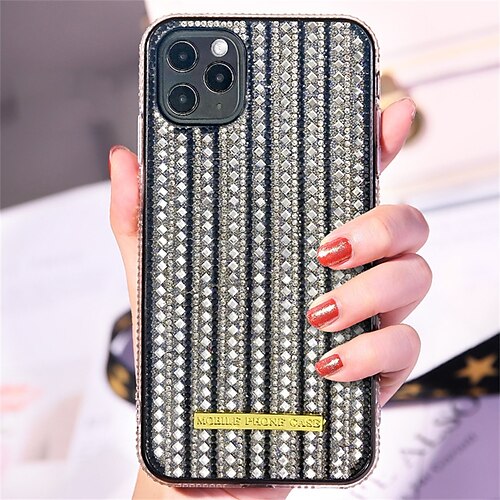 

Phone Case For Apple Back Cover iPhone 13 Pro Max 12 11 SE 2022 X XR XS Max 8 7 Rhinestone Shockproof Anti-Scratch Crystal Diamond TPU PC