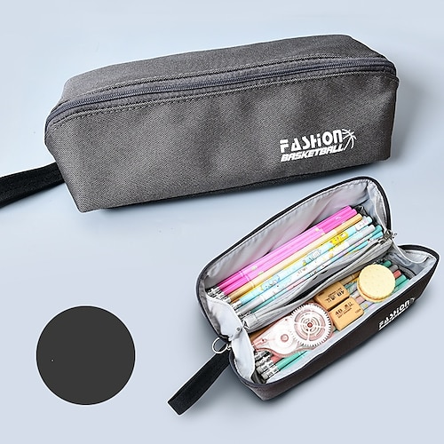 

PencilCasePenPouchMarkerBag Wear-Resistant Lightweight With Zipper Canvas for School Office Student
