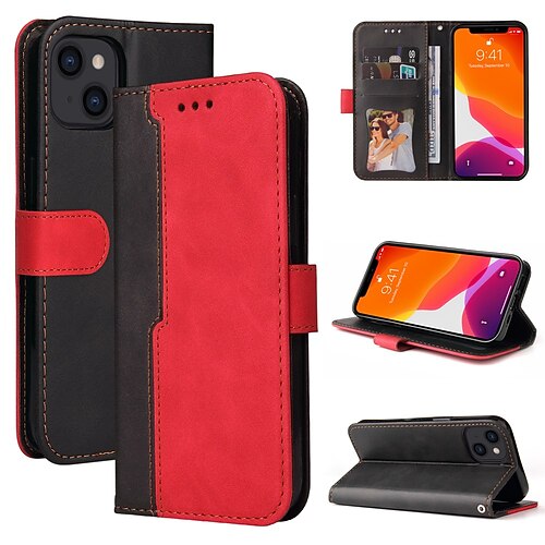 

Phone Case For Apple Wallet Card iPhone 13 Pro Max 12 Mini 11 X XR XS Max 8 7 Card Holder Shockproof Flip Solid Colored PU Leather