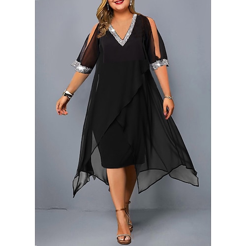 Women's Plus Size Curve A Line Dress Print V Neck Ruched Short Sleeve Spring Summer Basic Casual Sexy Short Mini Dress Daily Weekend Dress / Mesh, lightinthebox  - buy with discount