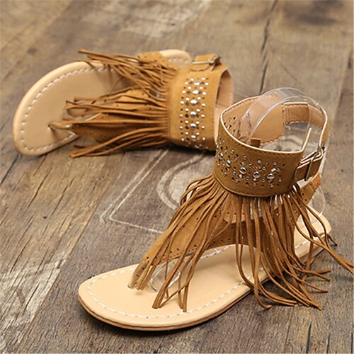 

Women's Sandals Wedge Heel Open Toe Daily PU Leather Loafer Spring Summer Dark Brown Black Gray