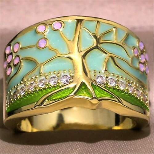 

1pc Ring For Women's Resin Anniversary Party Evening Festival Copper Geometrical Flower