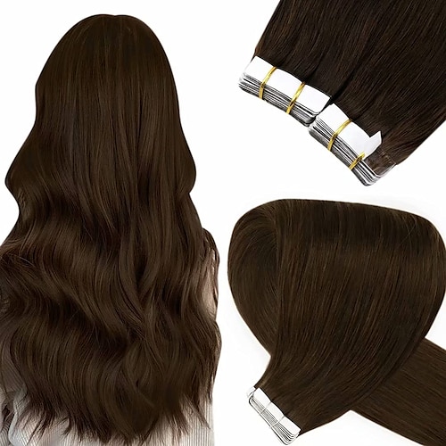 

Tapes Hair Extensions Human Hair 1pack Pack Silky Straight Hair Extensions / Daily Wear