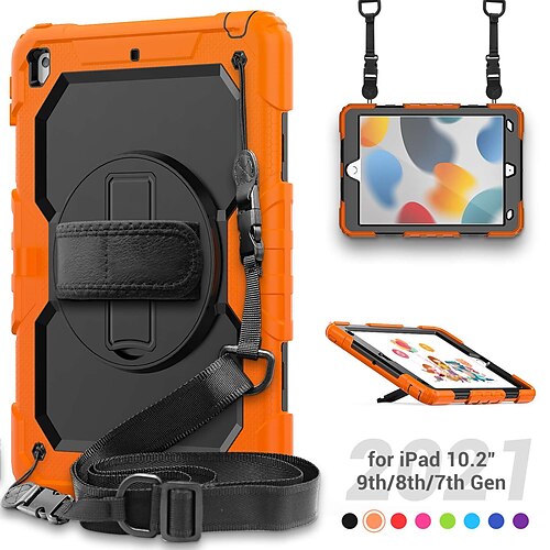 

Tablet Case Cover For Apple iPad 10.2'' 9th 8th 7th iPad Pro 12.9'' 5th Shockproof Armor Defender Rugged Protective Armband Geometric Pattern Armor Silica Gel Nylon PC For Kids