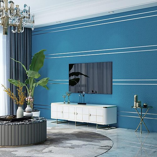 

deerskin velvet wallpaper nordic geometric pattern vertical strips and horizontal strips modern minimalist living room tv background wallpaper