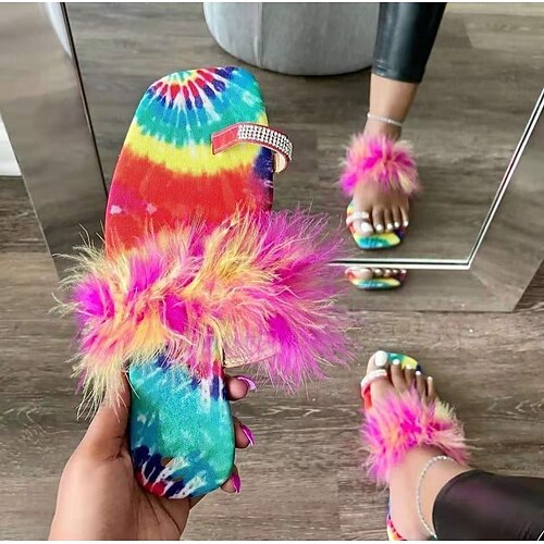 

Women's Slippers Plus Size Flat Heel Round Toe Casual Daily Work Walking Shoes Synthetics Loafer Spring Summer White Black Pink