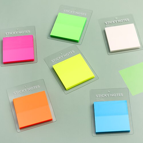 

6 pcs Sticky Notes 3.22.4 inch Colorful PET Cute Translucent Self-adhesive Post It Notes for School Office Business