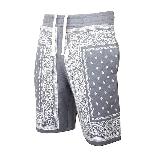 

Men's Stylish Classic Style Shorts Beach Shorts 3D Print Elastic Drawstring Design Knee Length Pants Sports Outdoor Casual Micro-elastic Graphic Bandana Comfort Soft Mid Waist White Black Gray M L XL
