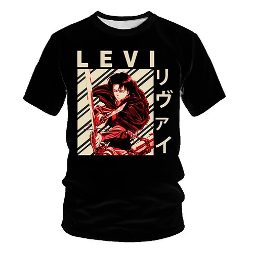 

Inspired by Attack on Titan Mikasa Ackerman Eren Yeager Levi·Ackerman Cosplay Costume T-shirt 100% Polyester Pattern Harajuku Graphic Kawaii T-shirt For Men's / Women's / Couple's