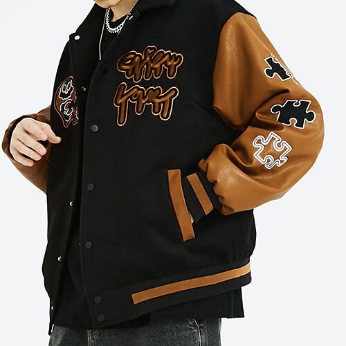 

Women's Jacket Bomber Jacket Varsity Jacket Outdoor Street Daily Spring Summer Regular Coat Stand Collar Regular Fit Warm Breathable Streetwear Casual Jacket Long Sleeve Color Block Letter
