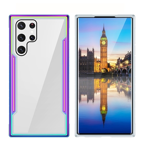 

Phone Case For Samsung Galaxy Back Cover S22 S22 Plus S22 Ultra S21 Ultra Plus Shockproof Dustproof Solid Colored TPU Aluminum Alloy PC