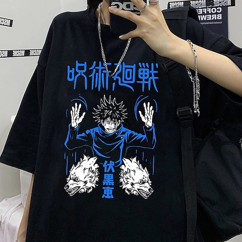 

Inspired by Jujutsu Kaisen Fushiguro Megumi T-shirt Cartoon Manga Anime Harajuku Graphic Street Style T-shirt For Men's Women's Unisex Adults' Hot Stamping 100% Polyester Casual Daily