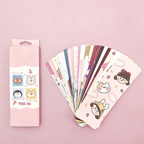 

30 pcs Paper Bookmark Panda Creative Pagination Mark Paper Kawaii Cartoon Bookmark for Book Lovers Teens Gifts 514.2 inch
