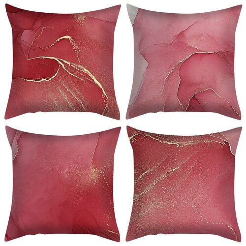 

Funda de cojín de doble cara abstracta, 4 piezas, suave, decorativa, cuadrada, funda de cojín, funda de almohada para dormitorio, sala de estar, calidad superior, lavable a máquina, cojín de interior