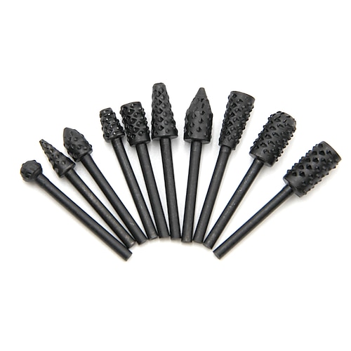 

10pc Fine Handle Wolf Tooth Stick 3mm Electric Grinding Rotary File Set Woodworking DIY Set Accessories