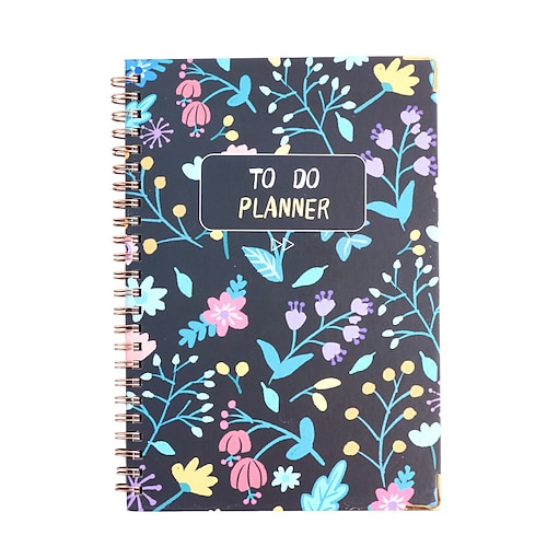 

2023 Spiral Twin-Wire Binding Daily Weekly Monthly Planner A5 5.8×8.3 Inch Classic PU SoftCover Agenda Double Coil Design Planner 100 Pages for School Office Student