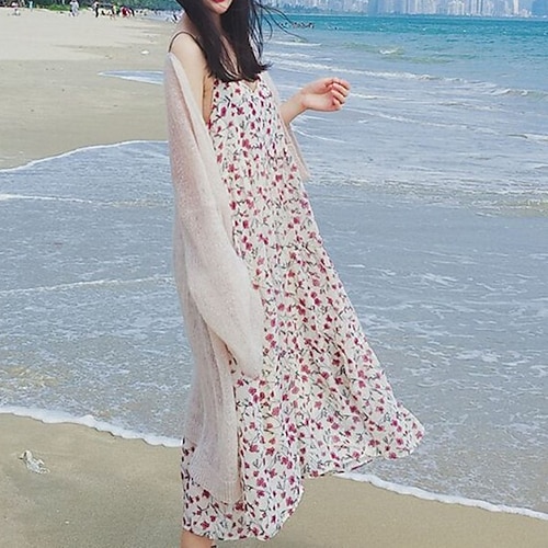 

Women's Cardigan Knitted Pure Color Stylish Casual Soft Long Sleeve Sweater Cardigans V Neck Spring Summer White Khaki