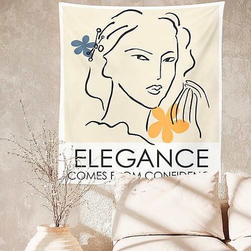 

Simple Line Beauty Cartoon Print Tapestry 1 Piece