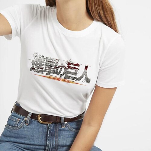 

Inspired by Attack on Titan Eren Yeager T-shirt Anime 100% Polyester Anime Harajuku Graphic Kawaii T-shirt For Men's / Women's / Couple's