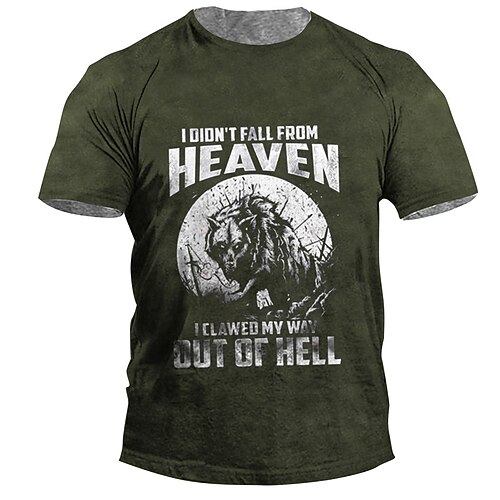 

Men's Unisex T shirt 3D Print Graphic Prints Wolf Crew Neck Street Daily Print Short Sleeve Tops Casual Designer Big and Tall Sports Green Black
