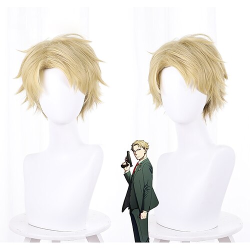 

x FAMILY Loid Forger Cosplay Wigs Women's Layered Haircut 35 inch Heat Resistant Fiber kinky Straight Blonde Teen Adults' Anime Wig