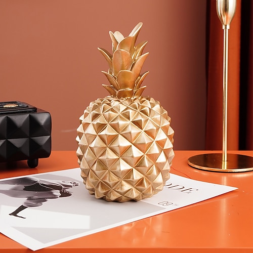 

Gold Pineapple Decorative Objects Resin Modern Contemporary for Home Decoration Gifts 1pc