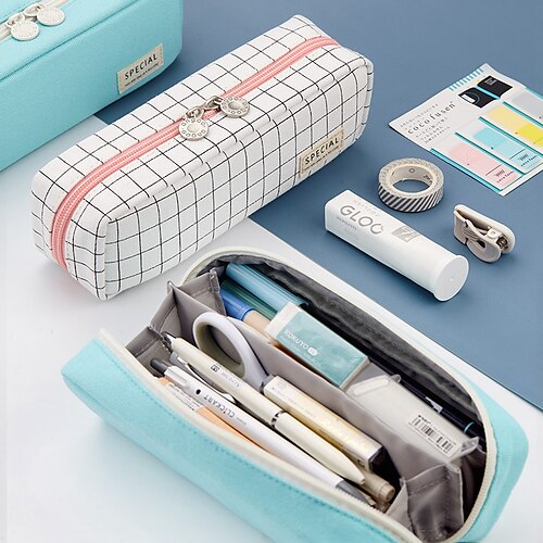 

Pencil Cases Wear-Resistant Multifunction With Zipper Canvas for School Office Student