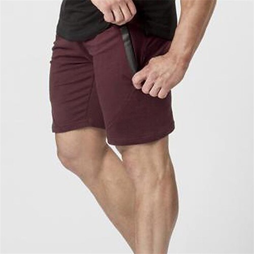 

Men's Stylish Casual / Sporty Chinos Shorts Drawstring Pocket Elastic Waist Short Pants Sports Outdoor Daily Micro-elastic Solid Color Cotton Blend Comfort Breathable Mid Waist Green Black Grey Red M