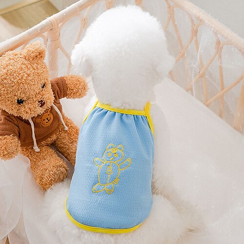 

Dog Cat Vest Animal Fashion Cute Sports Casual / Daily Dog Clothes Puppy Clothes Dog Outfits Soft White Blue Costume for Girl and Boy Dog Cloth XS S M L XL 2XL