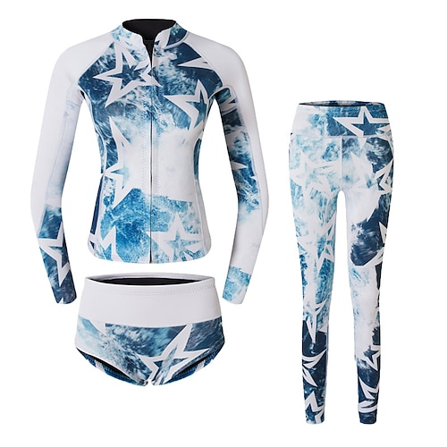 

Women's Full Wetsuit 2mm CR Neoprene Diving Suit UV Sun Protection UPF50 Quick Dry High Elasticity Long Sleeve Full Body Front Zip - Swimming Diving Surfing Scuba Printed Spring Summer Winter / 2pcs