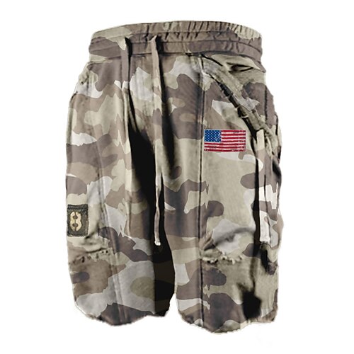 

Men's Stylish Casual / Sporty Active Shorts Drawstring Pocket Elastic Waist Knee Length Pants Sports Outdoor Daily Micro-elastic Graphic Camouflage Comfort Breathable Mid Waist Yellow camouflage M L