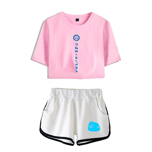 

Inspired by That Time I Got Reincarnated as a Slime Cosplay Outfits Crop Top 100% Polyester Anime Harajuku Graphic Shorts For Women's