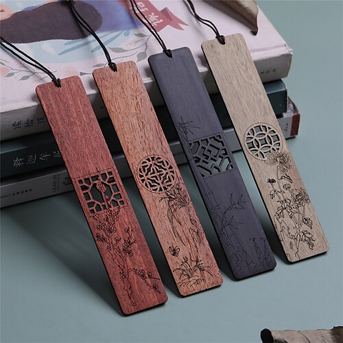 

Wood Bookmark Plant Pagination Mark Wood Retro Aesthetic Chinese Style Bookmark for Student Women Gifts 14.22.7 inch