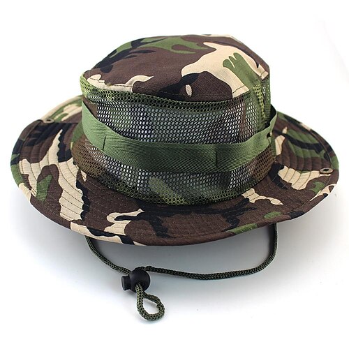 

Sun Hat Fishing Hat Hiking Hat Boonie hat Wide Brim Summer Outdoor UV Sun Protection Sunscreen UV Protection Breathable Hat Camouflage ArmyGreen Green camouflage Mesh for Hunting Fishing Climbing