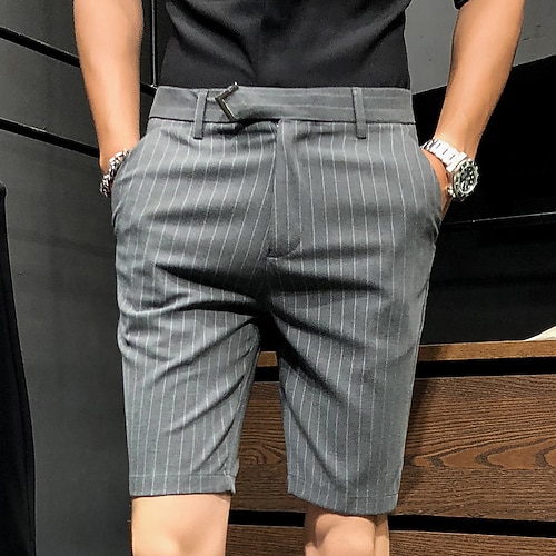 

Men's Classic Style Basic Bermuda shorts Chino Shorts Pocket Knee Length Pants Casual Daily Graphic Stripe Cotton Blend Comfort Breathable Mid Waist Black Gray 31 32 33 34 36