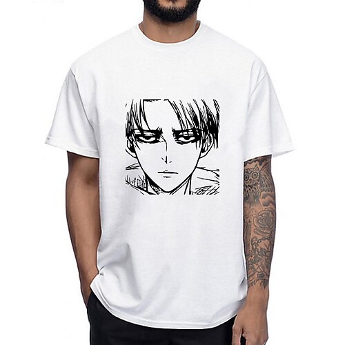 

Inspired by Attack on Titan Eren Yeager Levi·Ackerman T-shirt Anime 100% Polyester Anime Harajuku Graphic Kawaii T-shirt For Men's / Women's / Couple's