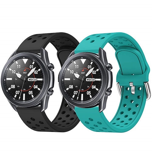 

2 PCS Smart Watch Band for Samsung Galaxy Gear S3 Classic LTE Watch 42mm Watch 46mm Watch 3 41mm Watch 3 45mm 20mm 22mm Silicone Smartwatch Strap Waterproof Adjustable Shockproof Sport Band