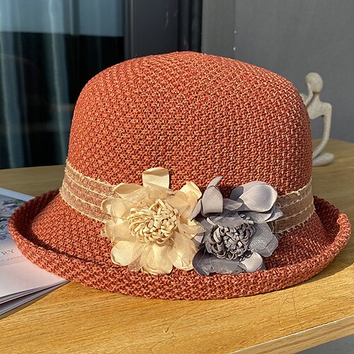 

Vintage Style Elegant Acrylic / Cotton / Straw Kentucky Derby Hat / Hats with Appliques / Split Joint / Pure Color 1 PC Casual / Holiday Headpiece